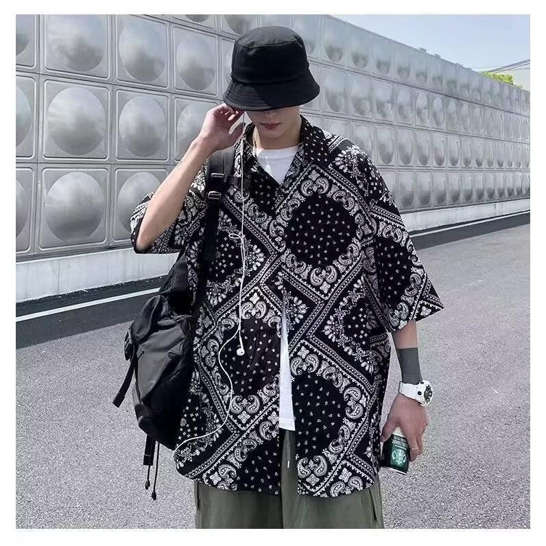 เสื้อย้อนยุคสไตล์ฮ่องกongสำหรับผู้ชาย ออกแบบเฉพาะ สไตล์นักเรียนหลวม เหมาะกับฤดูร้อน