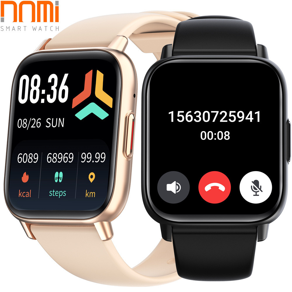 DOMI heart rate body temperature dial call fitness smart watch
