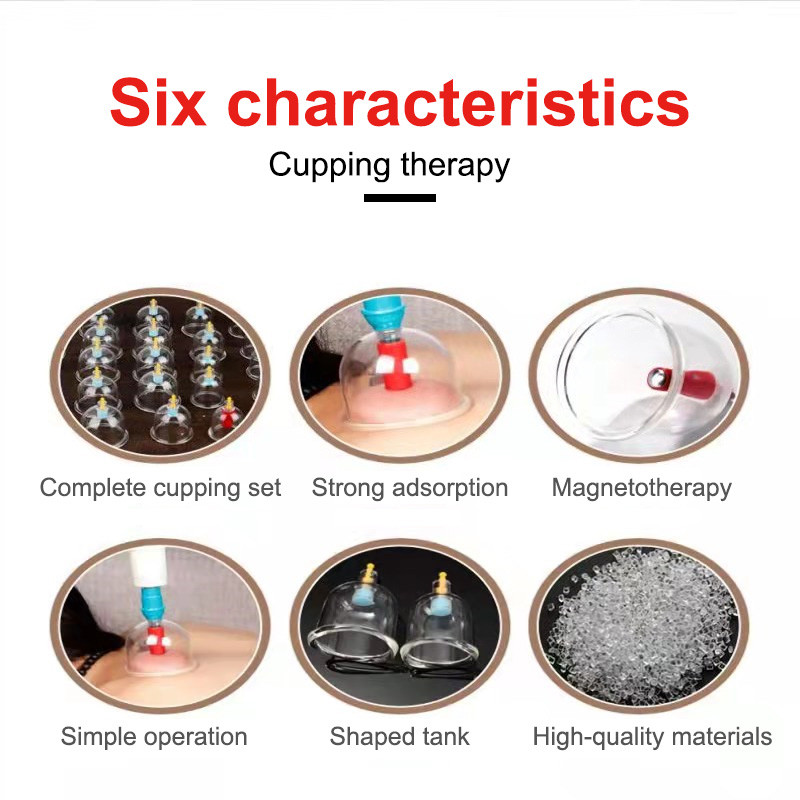 32PCS พร้อมสต็อก อุปกรณ์ครอบแก้วสูญญากาศ Home Pumping Cupping Therapy Set