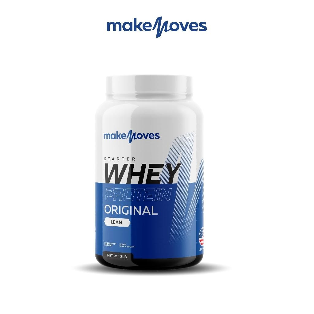 MakeMoves Whey Protein Isolate สูตรลีนไขมัน โปรตีนสูง ไม่มีน้ำตาล