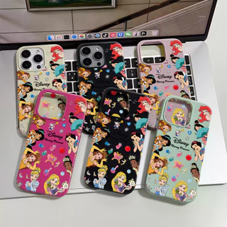 คสหนัง For iPhone 16 Pro Max เคสนิ่ม TPU สีลูกกวาด เจ้าหญิงสวย👉For iPhone 11 15 14 13 12 16 Pro X XS max XR 7 8 Plus เคส
