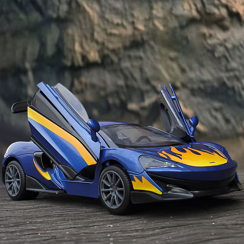 โมเดลรถเปิดได้ JKM 1/32 McLaren 720 600LT สำหรับเด็กผู้ชาย ของขวัญตกแต่ง