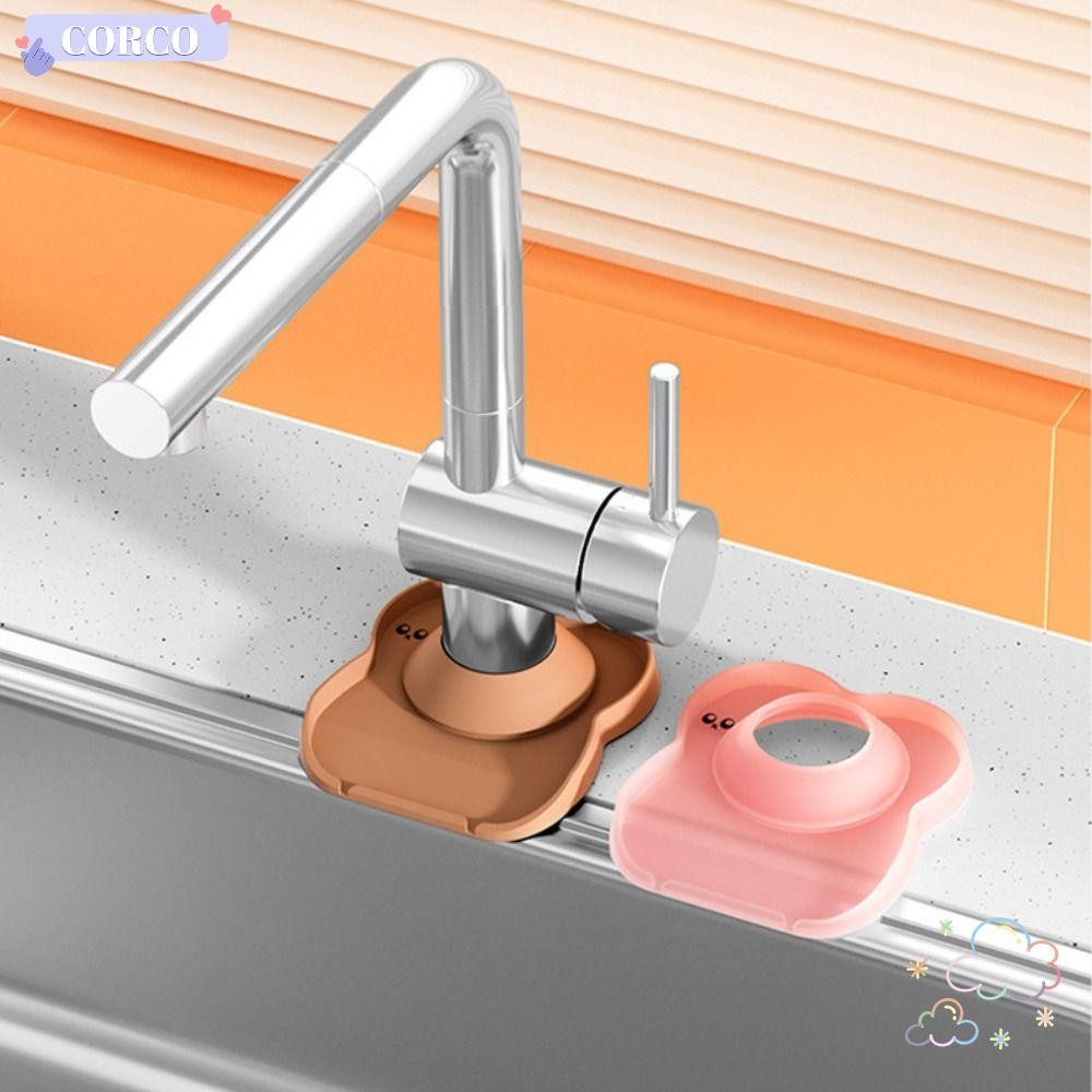 CORCO เสื่อดูดซับก๊อกน้ํา, มัลติฟังก์ชั่น Splash Sink Splash Guard, ซิลิโคนสะดวก Quick Dry Drip Catcher Mat Kitchen