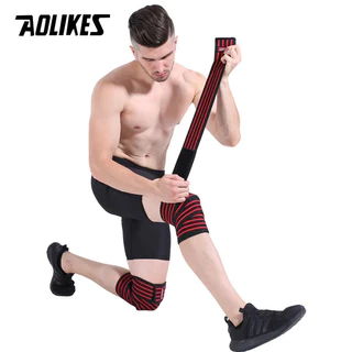 AOLIKES สายรัดกล้ามเนื้อน่องและเข่า ขนาด 180*8 ซม. พันได้ยืดหยุ่น สินค้าสำหรับการฝึกฝนฟิตเนส เช่น การยกน้ำหนักและการทำสควอท
