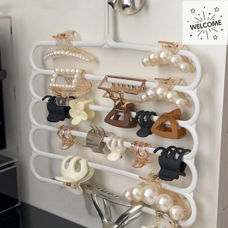 AT Hair Claw Storage Rack Organizer ความจุขนาดใหญ่ผู้ถือ Wall Hairpin แขวนพื้นที่มัลติฟังก์ชั่ชั้นเก็บ A