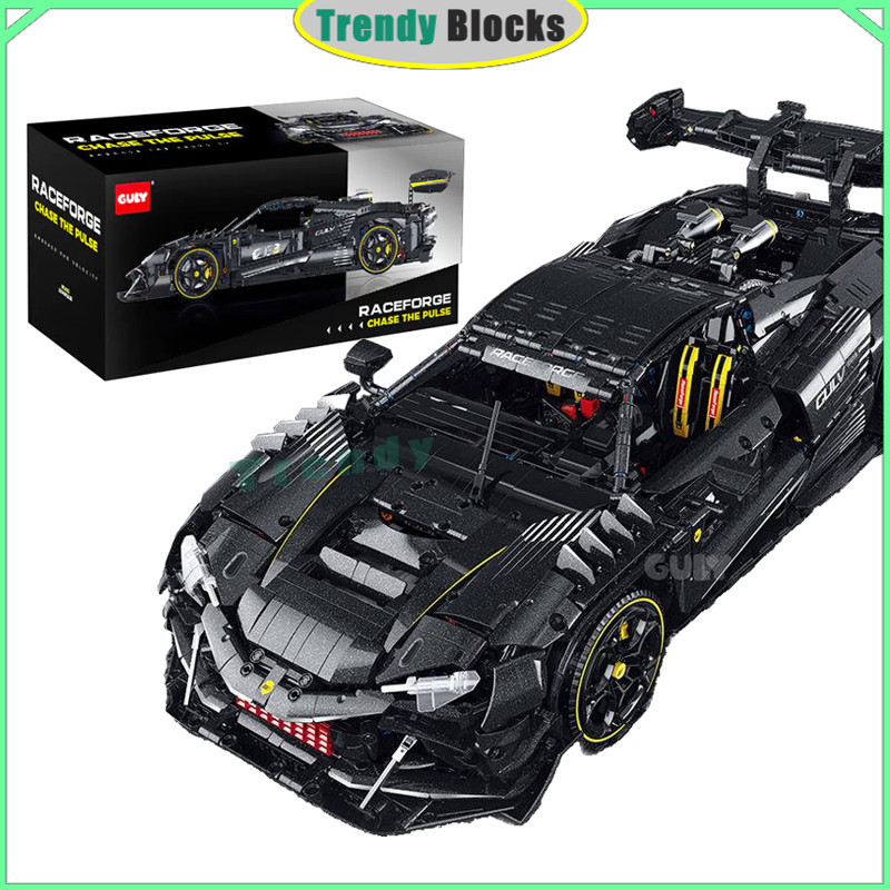 10627 Ferrari 296 GT3 Supercar Building Blocks Technic 1:8 โมเดลรถของเล่นของขวัญสําหรับเด็กผู้ชาย