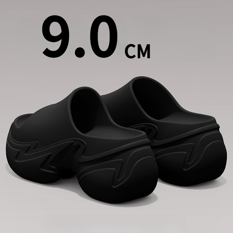 รองเท้าแตะส้นสูงใส่ด้านนอกสำหรับผู้หญิงแบบใหม่รองเท้าแตะพื้นหนาเพิ่มความสูงสำหรับใช้ในบ้านกันลื่นสำหรับฤดูร้อนสำหรับผู้หญิง