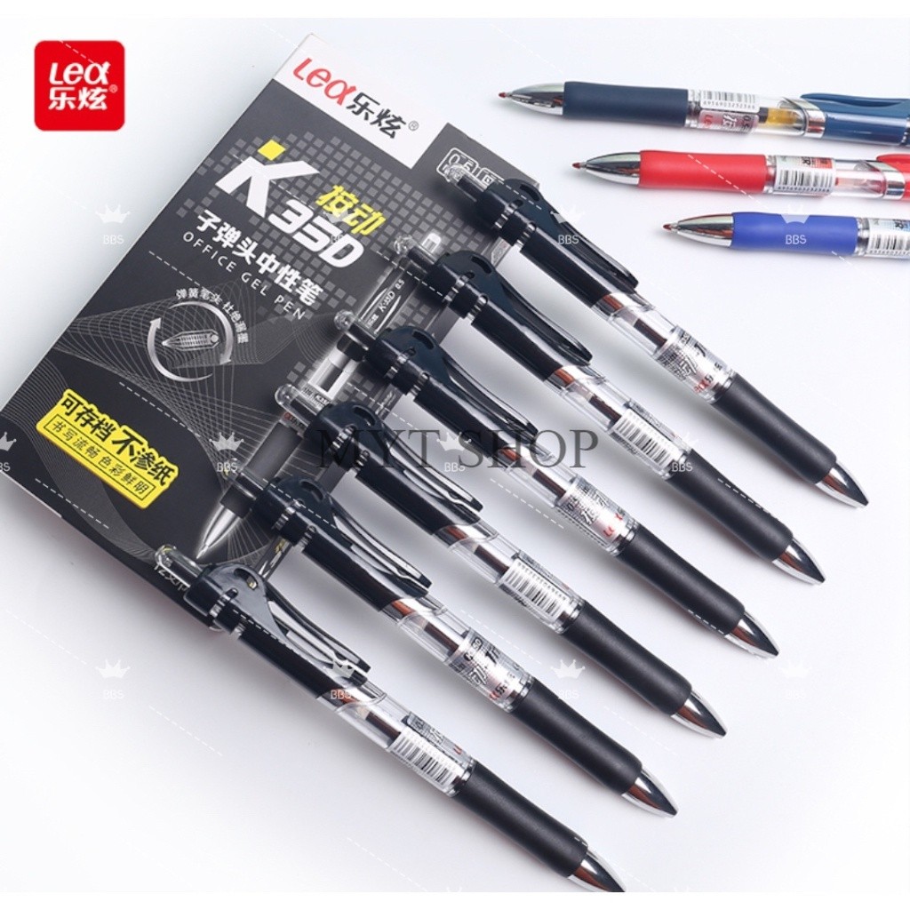 ปากกาเจล สีสวย ขนาดหัว0.5mm (ราคายกกล่อง6/10/12แท่ง)มีสีหมึกดำ/น้ำเงิน/แดง  อุปกรณ์เครื่องเขียน