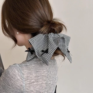 ผู้หญิง Elegant Bowknot Square เชือกผมผม Scrunchies เครื่องประดับผม