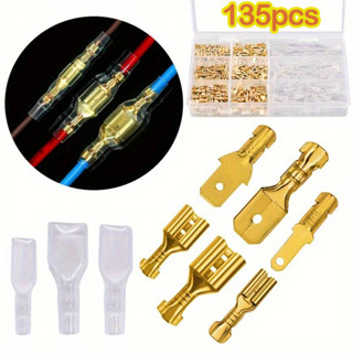 KK หัวต่อสายไฟ 135 ชิ้น 6.3/4.8/2.8 มม. มีปลอกยาง ไม่ลัดวงจร…