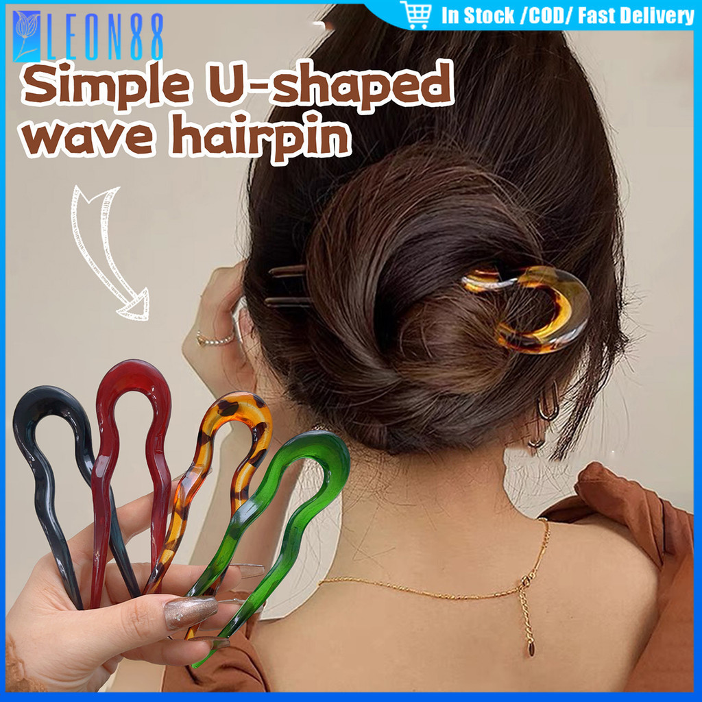 ของมาใหม่！กิ๊บติดผม รูปตัว U ขนาด13ซม.ปิ่นตัวยู แบบเรียบง่าย สไตล์จีน อเนกประสงค์