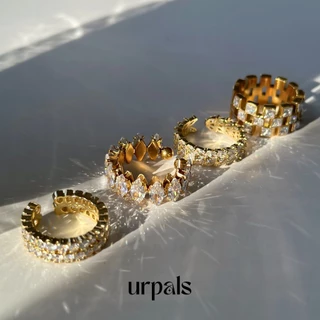 URPALS แหวน Stainless ชุบทอง18K ฝังเพชร CZ High Quality งานเรียบหรู ดีไซน์เก๋ ใส่ออกงานได้