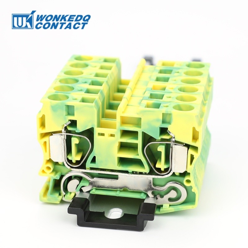 ST10-PE Ground Din Rail Terminal Block 10mm Earthing Connector Spring Connect ST 10-PE