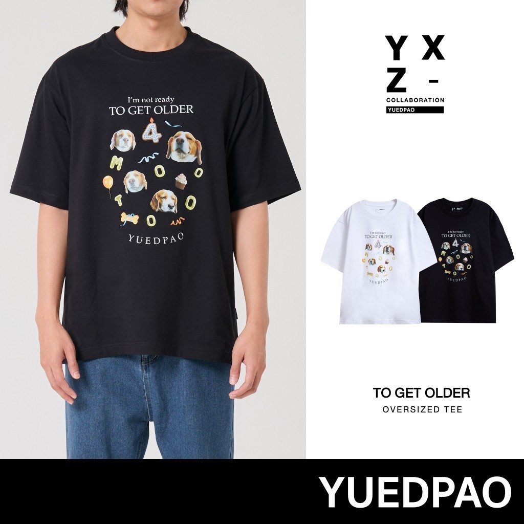 S-5XL Yuedpao x Mootoo ยอดขาย No.1 รับประกันไม่ย้วย 2 ปี เสื้อยืดเปล่า เสื้อยืด Oversize Collab Moot