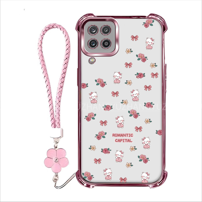 Free lanyardCasing Samsung A12 5G A22 4G A42 5G M12 M22 M32 M33 เคสโทรศัพท์สําหรับใหม่ซิลิโคนสี่มุมป้องกันการตก HDM