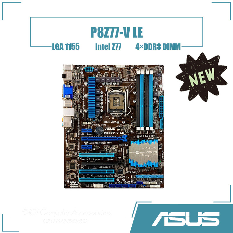 [ใหม่] ASUS P8Z77-V LE เมนบอร์ด 4DDR3 DIMM Intel Z77 LGA1155 เดสก์ท็อปเมนบอร์ด