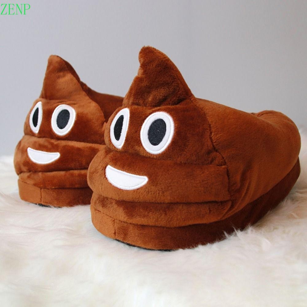 ZENPULSE 1 คู่ Poop รองเท้าแตะอุ่น, Big Foot หนาตลก Expression รองเท้าแตะตุ๊กตาเท้ารูปตลก Home