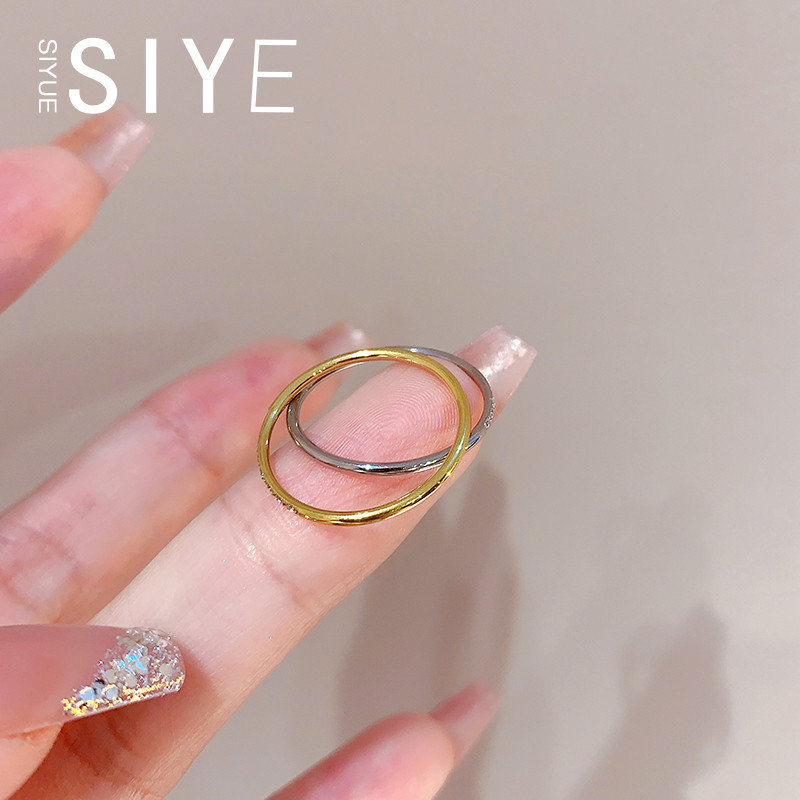 ใหม่ Ultra-Thin Titanium Steel Zircon สタイル แหวนผู้หญิง High-End วันวาเลนไทน์ของขวัญขายส่ง - รูปที่ 4