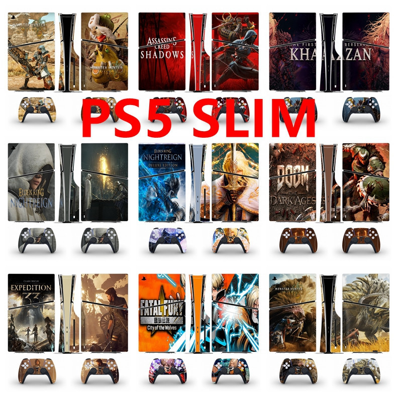 80 สีสติกเกอร์ผิวใช้งานร่วมกับ Sony Playstation 5 Slim Disc Edition ไวนิล Decal Wrap ฟิล์มป้องกันสํา