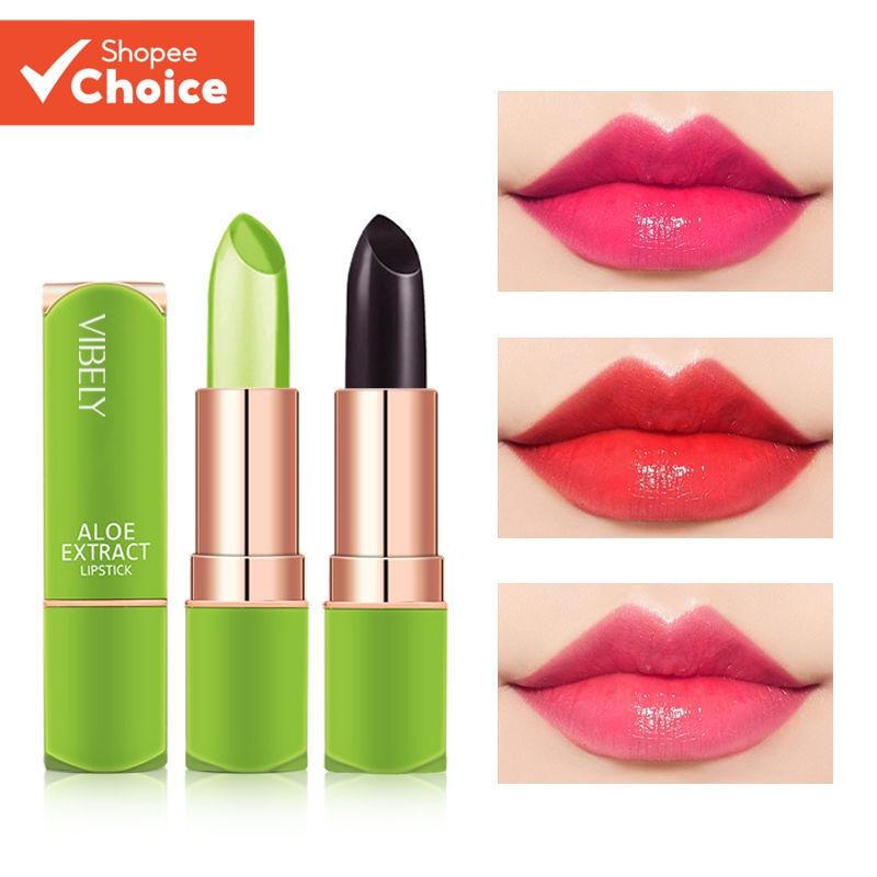 ลิปสติกว่านหางจระเข้ VIBELY: ลิปกลอสเยลลี่ห้อยสีให้ความชุ่มชื้นสําหรับบํารุงริมฝีปากทางเลือกอย่างเป็นทางการ