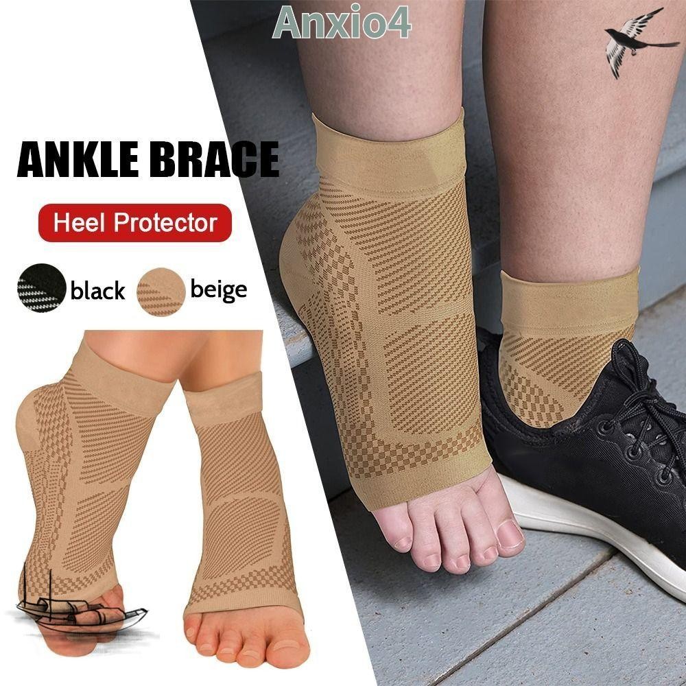 ANXIO4 Foot Brace, ถุงเท้าไนลอนสีดำ Nude การบีบอัด, Anti-Fatigue Pain Relief Elastic Foot Arch สนับสนุน plantar Fasciitis
