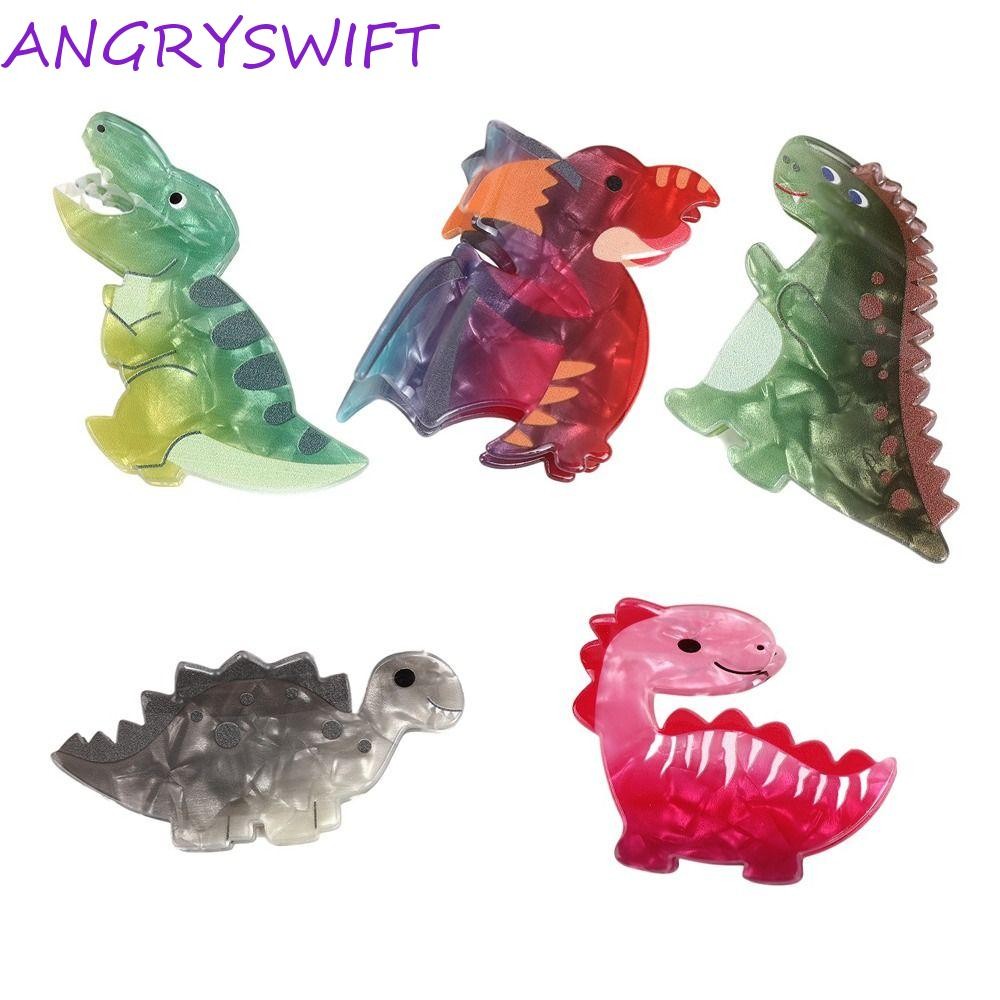 ANGRYSWIFT ผมไดโนเสาร์ Claw, Stegosaur Tyrannosaurus Rex อะคริลิคสัตว์ Shark คลิป, น่ารักผู้ถือผมหางม้า DiploDOCUS การ์ตูนคลิปผมเด็ก