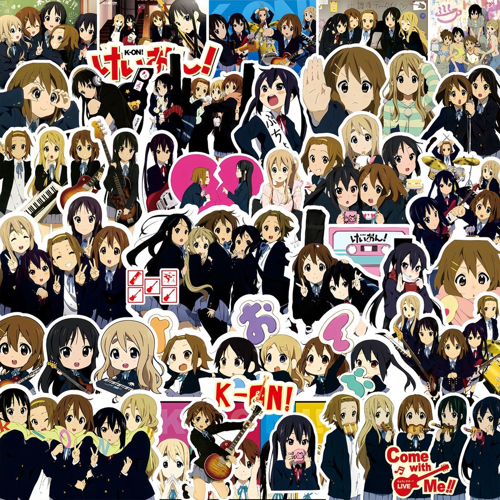 ชุดสติ๊กเกอร์สาววงอนิเมะ (75 ชิ้น) - Bocchi the Rock! & เคออน! สติ๊กเกอร์สําหรับแล็ปท็อปสําหรับศิลปะ - Murah & Keren