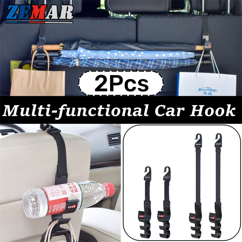 2 ชิ้น Toyota GR ตะขอร่มรถยนต์ าต้นร่มแก้ไขกรอบการจัดเก็บอเนกประสงค์และจบที่นั่งกลับตะขอ Toyota GR 8