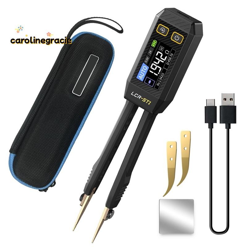 LCR-ST1 10KHz LCR Meter Tweezer, Mini Smart SMD Tester, ส่วนประกอบอัตโนมัติการรับรู้อิเล็กทรอนิกส์วิ