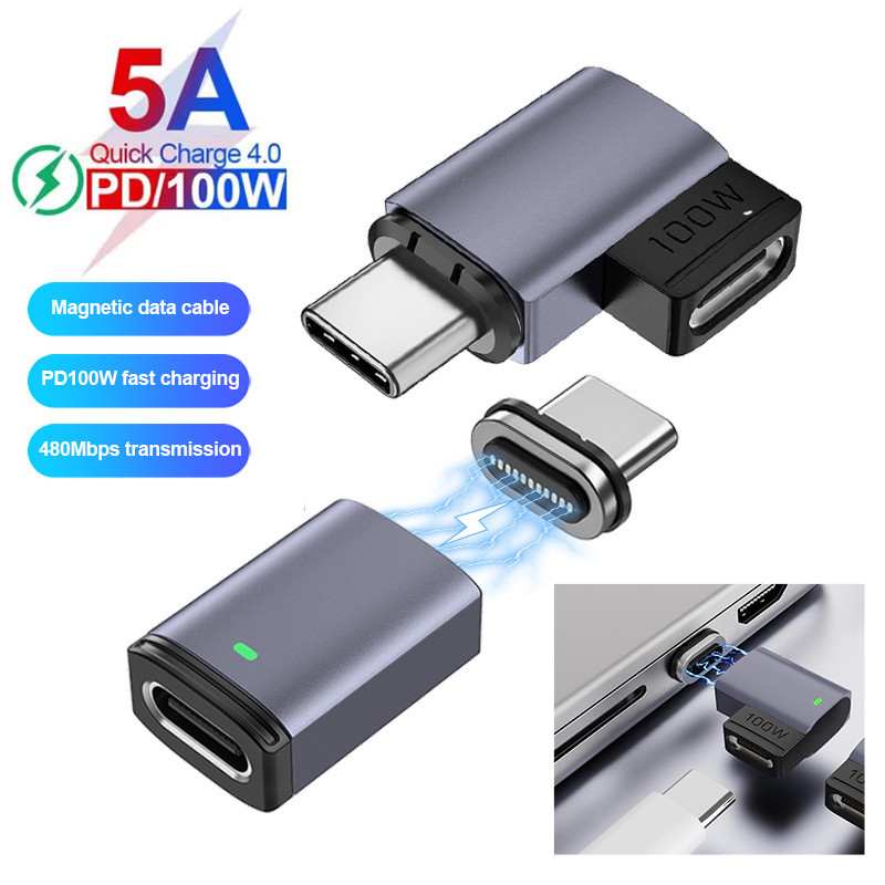 PD100W แม่เหล็ก OTG อะแดปเตอร์ประเภท-C ชาร์จแบบรวดเร็วแปลงแล็ปท็อป