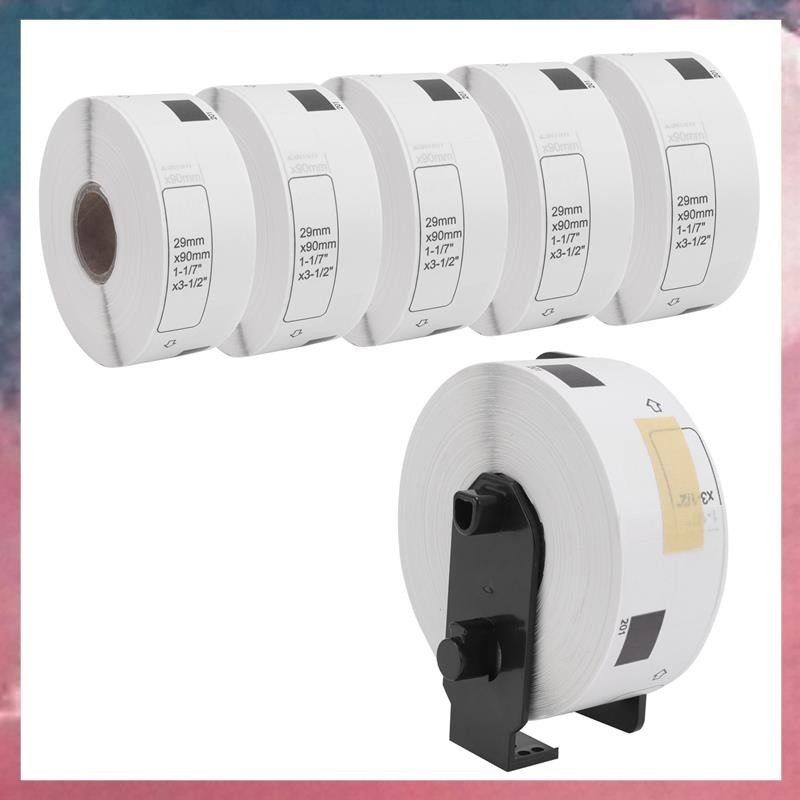 6 ม้วนป้ายเข้ากันได้สําหรับ -11201 ป้ายที่อยู่มาตรฐาน 29 มม. x 90 มม. สําหรับ QL-800 QL-810W QL-700