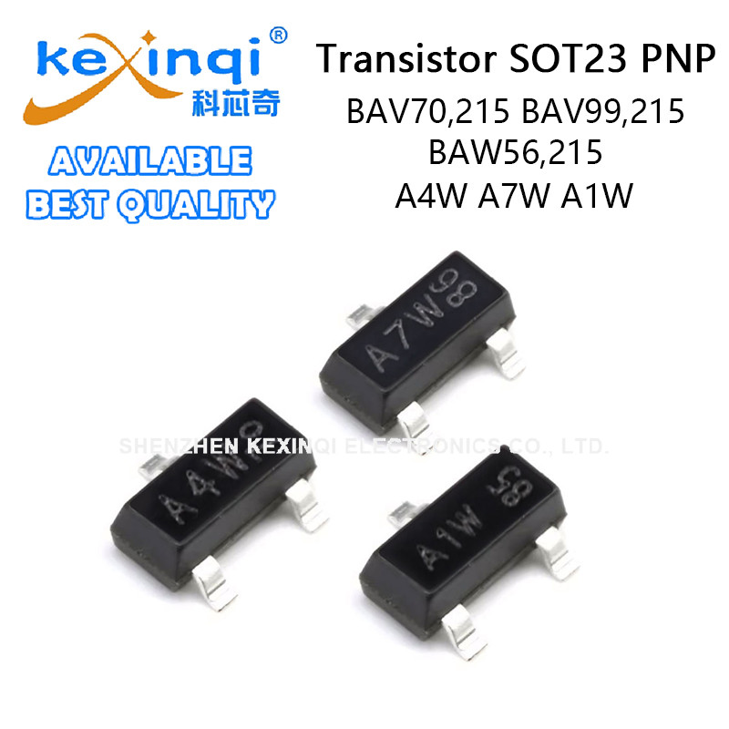 (20-100 ชิ้น) BAV70,215 BAV99,215 BAW56,215 A4W A7W A1W SOT23 PNP ทรานซิสเตอร์ SMD ชิป Triode