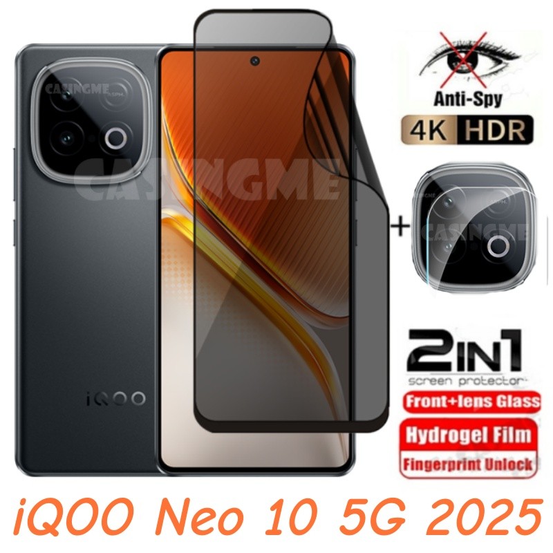 สําหรับ iQOO NEO 10 5G Soft Privacy Hydrogel ฟิล์ม Anti-Spy Full Cover Screen Protector Anti Peek ฟิ