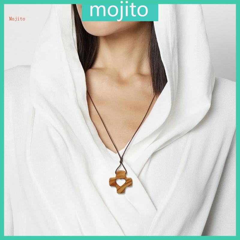 Mojito Christian Crosses สร้อยคอแกะสลักหัวใจออกแบบสําหรับผู้ชายและผู้หญิงเครื่องประดับ