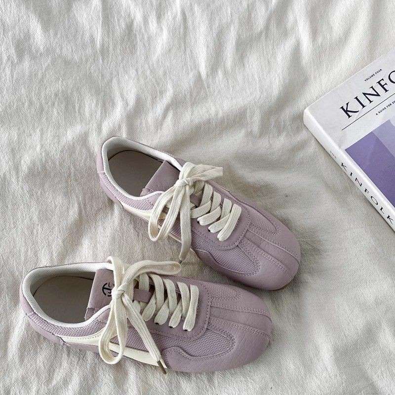 Dopamine Color Mango Toe Casual Shoes Women 2025 Spring Retro Flat Sneakers All-Match Womens Shoes Z