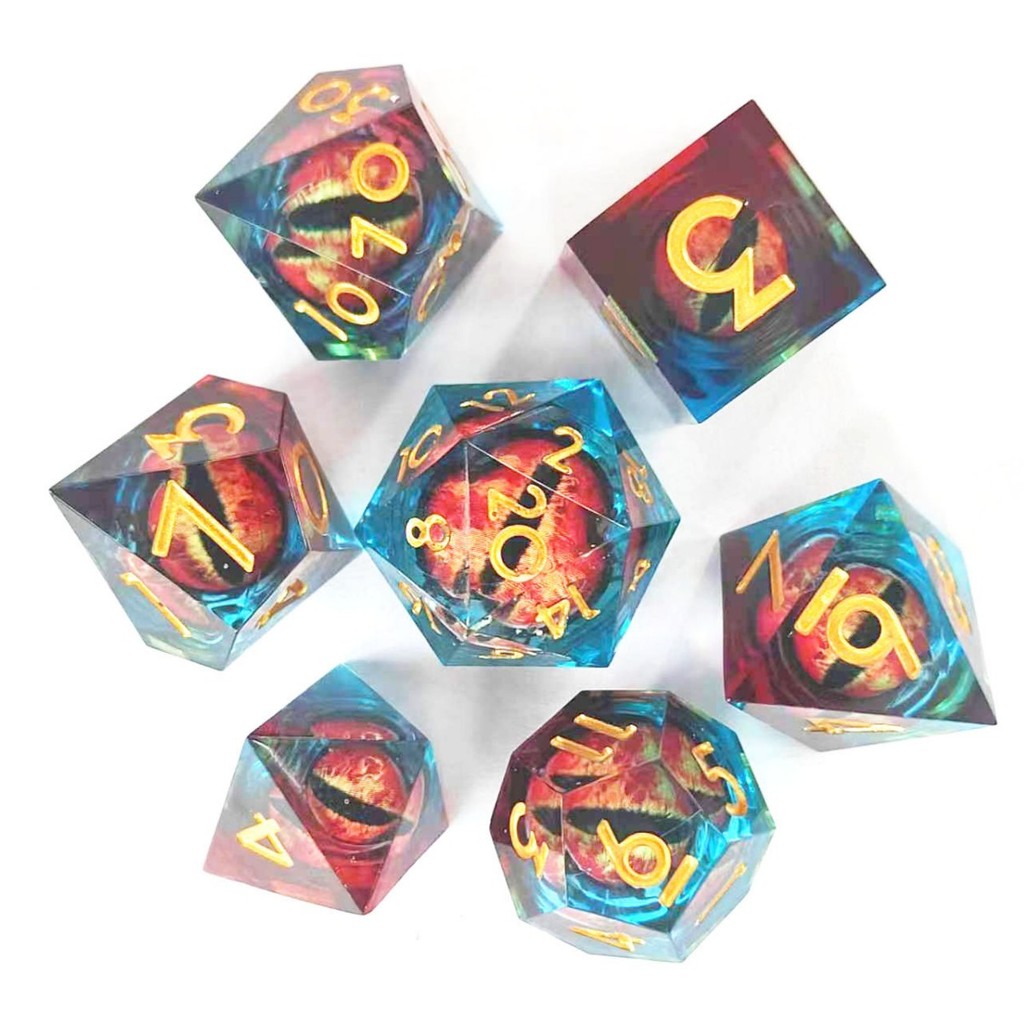 ชุดลูกเต๋า DND สําหรับ Dungeons & Dragon Eye, COC, TRPG, D4-D20, Polyhedron, ลูกเต๋าเรซิน
