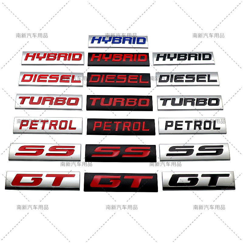 【Ready Stock】 Hybrid Turbo Petrol SS GT Labeling Car Logo Modified Car Stickers Body Cool 7giR