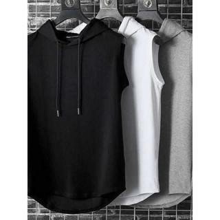 MUHANLU01 เสื้อกล้าม แขนกุด มีฮู้ด แบบบาง แฟชั่นฤดูร้อน สไตล…