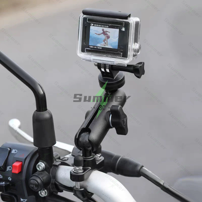 ขายึดกล้องติดรถจักรยานยนต์และจักรยาน 360° พร้อมขาตั้งโลหะ 1/4 สำหรับ GoPro Hero13/12/11/10/9 สำหรับ DJI Action Cameras thumbnail 10
