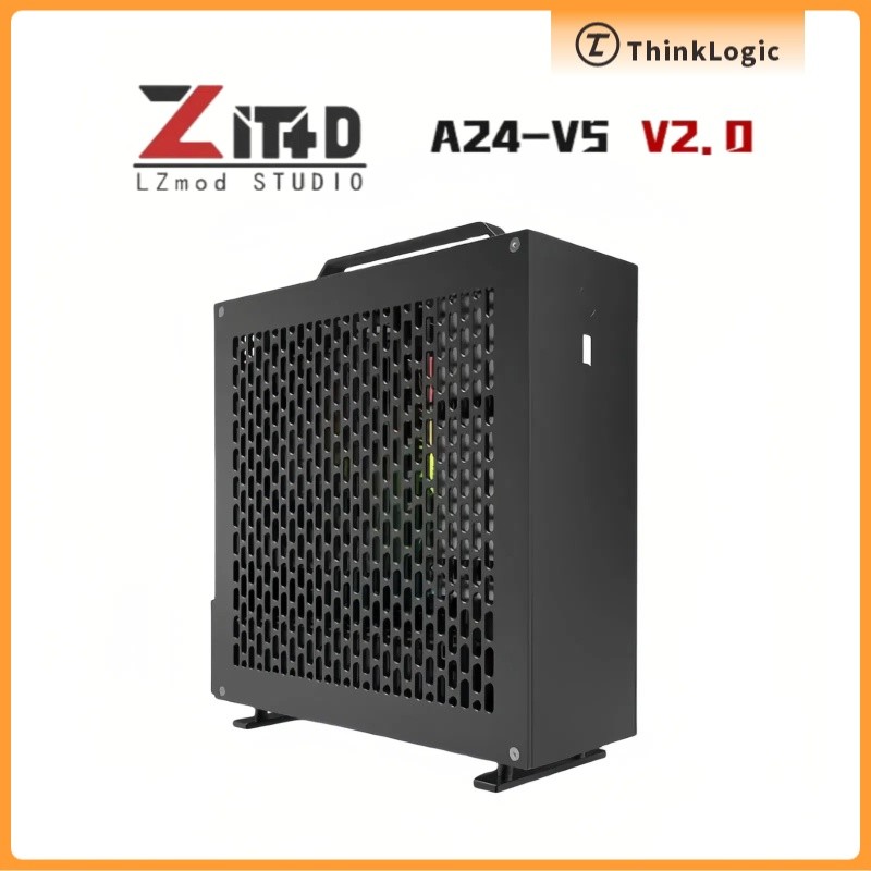 LZmod A24-V5 2.0 กรณี Mini ITX แชสซี Dual Slot GPU สองด้าน Chamfering Design FLEX 1U แหล่งจ่ายไฟ