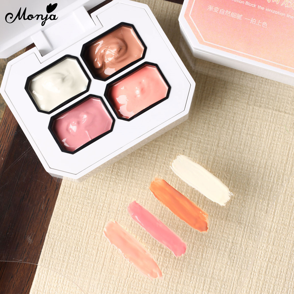 Monja 4 สี/กล่อง Nail Art Patting UV Gel คอนซีลเลอร์ Gradient Drawing No-wipe เปลี่ยน การออกแบบเล็บ