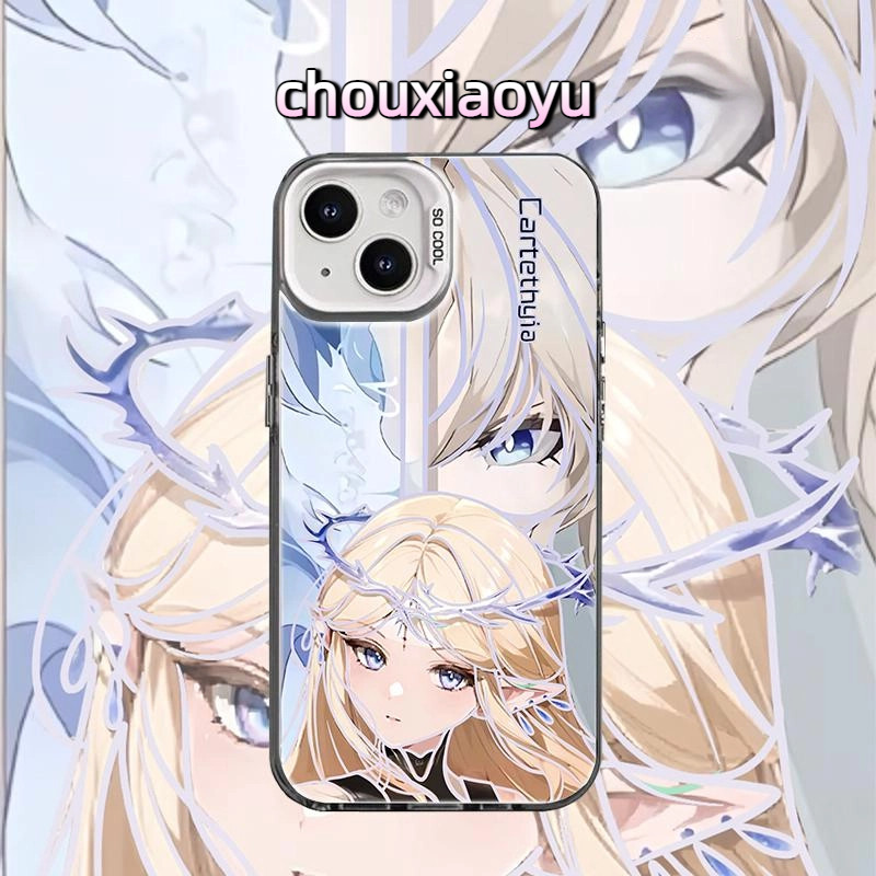 เหมาะสําหรับ VIVO IQOO13 IQOO12 IQOOZ9 X200 Y36 Y27S Y35 Y27 V27 เคสโทรศัพท์ Wuthering Waves Cartethyia Matte สีเงิน