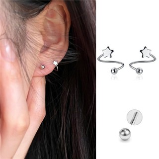 เครื่องประดับแฟชั่น ต่างหูสตั๊ด สเตนเลส รูปหัวใจ ดาว ขนาดเล็…