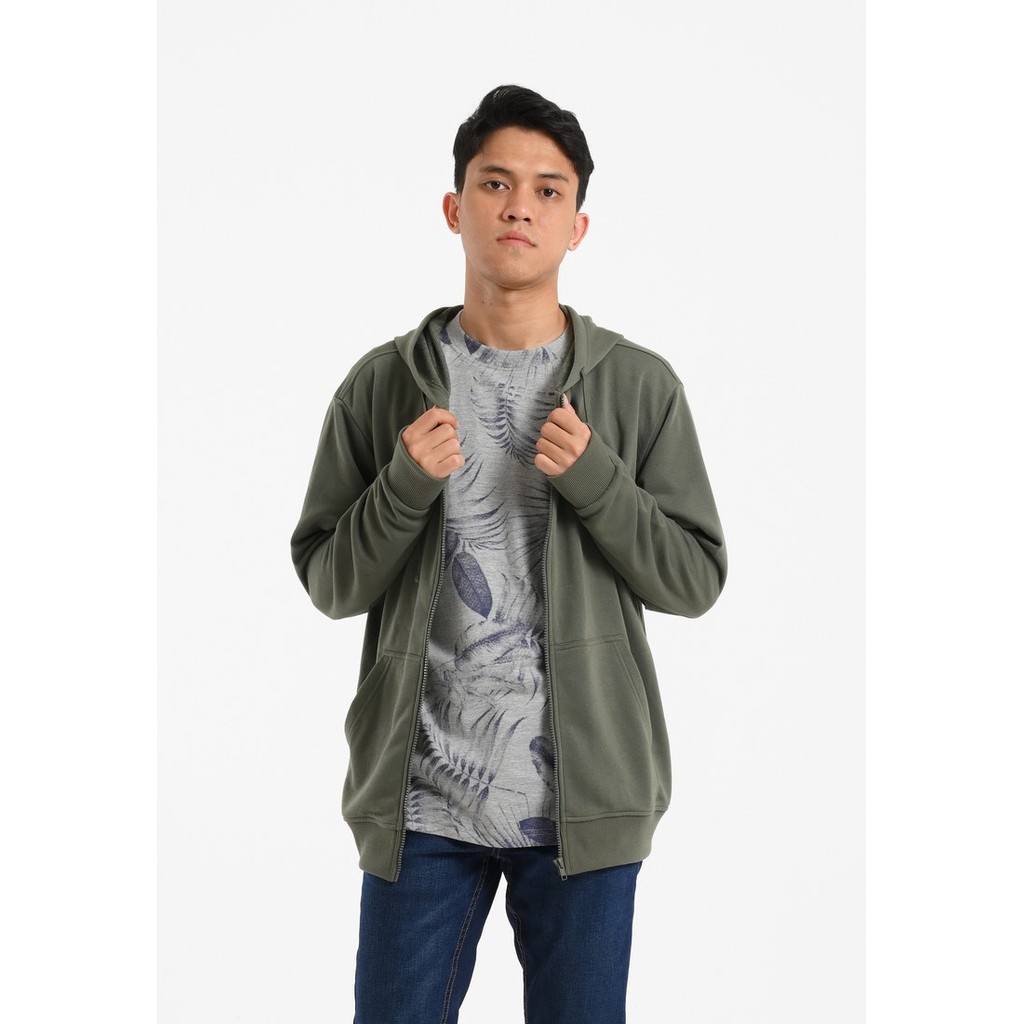 Greenlight เสื้อแจ็คเก็ตผู้ชาย Zipper Hoodie Regular Fit French Terry Thumb Hole Kayden H041224 ฮฮฮฮ