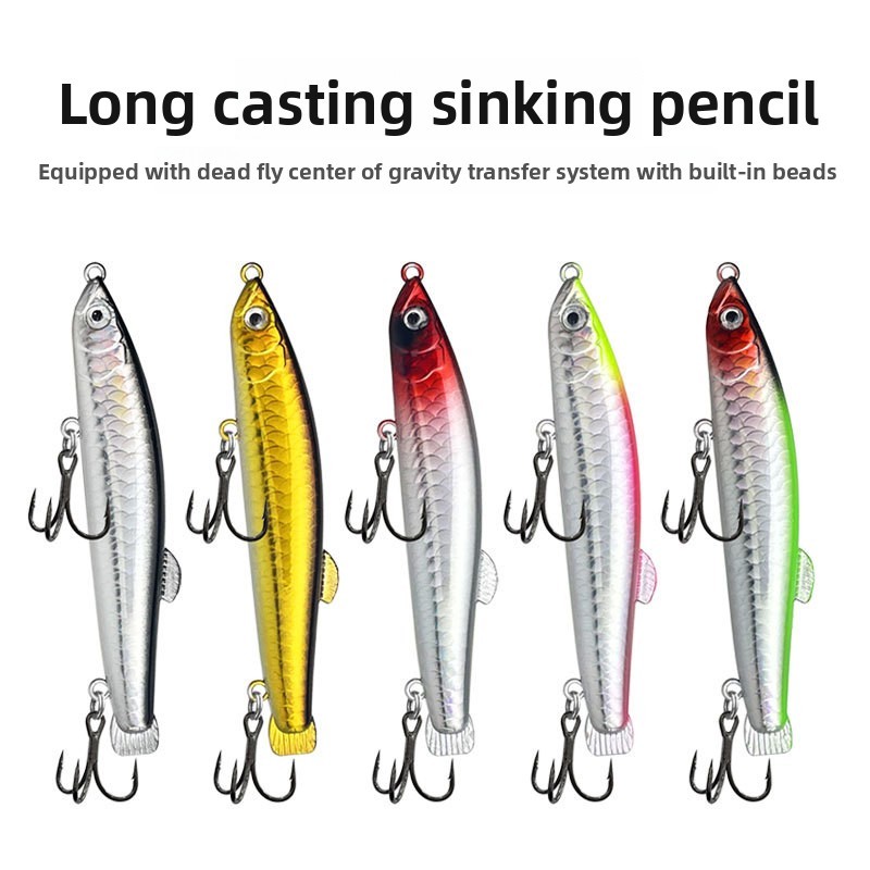 สมจริง Hard Lure ดินสอจมตกปลา Sinking Lures Casting Lure 10g/12g Fishing Lure Spinner Lure Spinning Bait