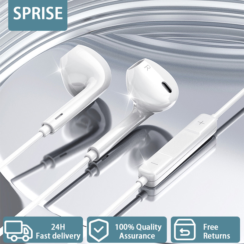 SPRISE H1 การบันทึกหูฟังแบบมีสายพร้อมไมโครโฟน/การ์ดเสียงชุดหูฟังคาราโอเกะหูฟัง Universal Type-C