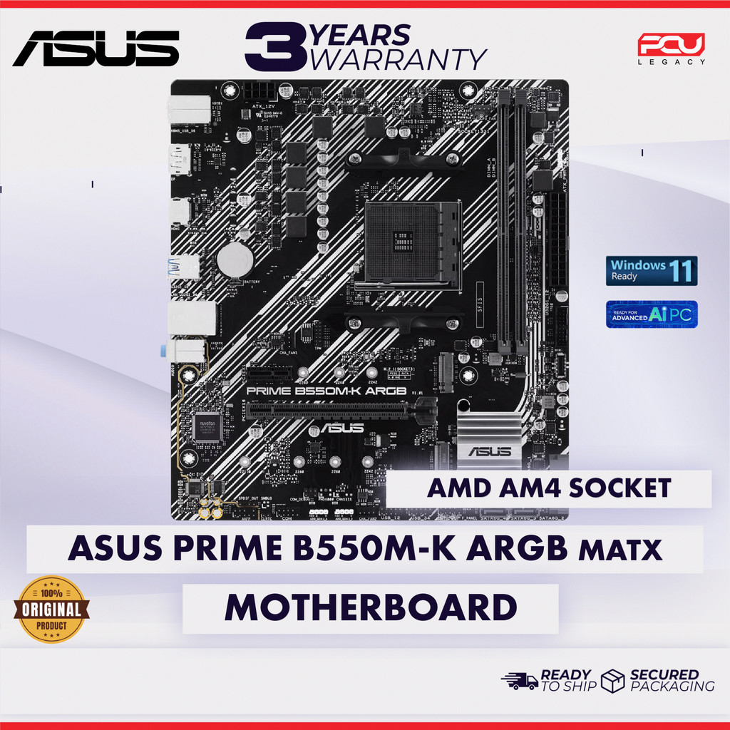 ASUS PRIME B550M-K ARGB MATX AM4 MOTHERBOARD