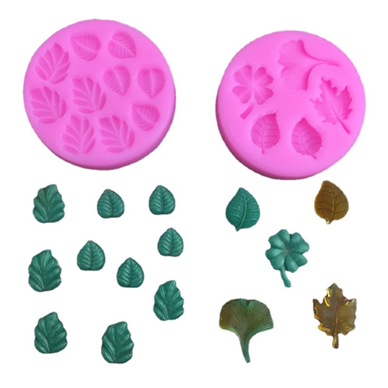 Ginkgo Palm Monstera Deliciosa Maple Leaf ซิลิโคน Sugarcraft แม่พิมพ์เรซิ่นเครื่องมือ Cupcake เบเกอรี่แม่พิมพ์ Fondant เค้กตกแต่งเครื่องมือ