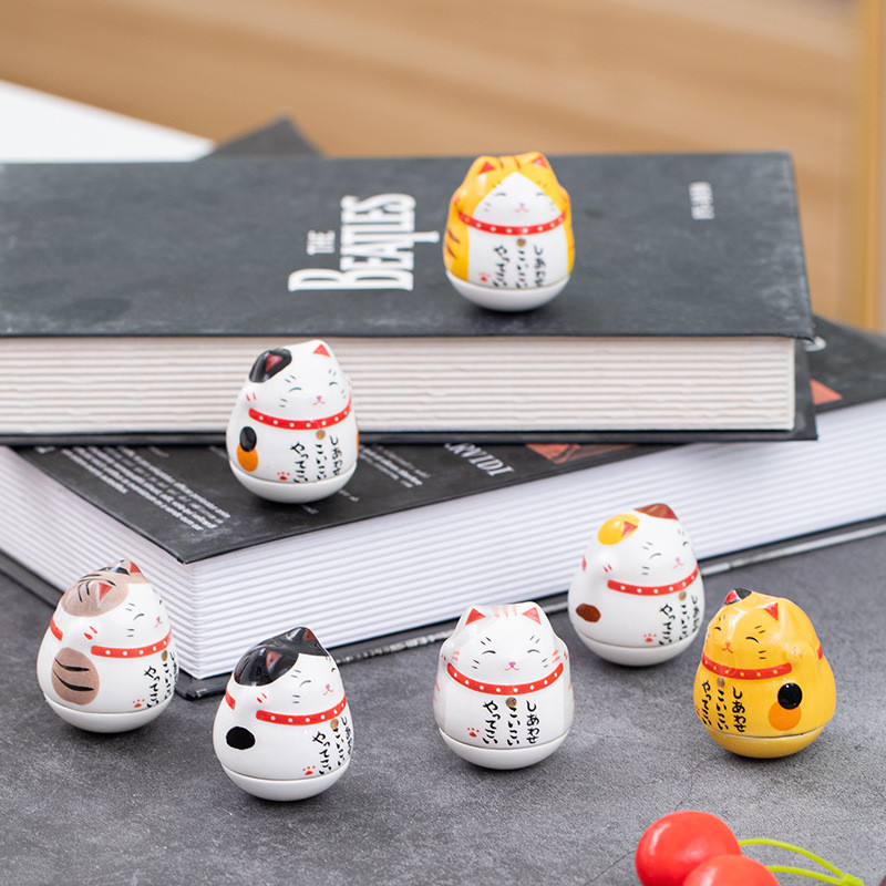 Creative Cultural ZAKKA ของขวัญสร้างสรรค์ญี่ปุ่นเครื่องประดับแมวเซรามิค Lucky Cat Tumbler