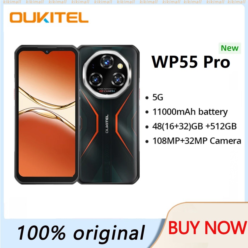 Oukitel WP55 Pro 5G สมาร์ทโฟนที่ทนทาน 48GB(16+32) +512GB 11000mAh 33W 108MP 6.6" FHD+ โทรศัพท์มือถือ